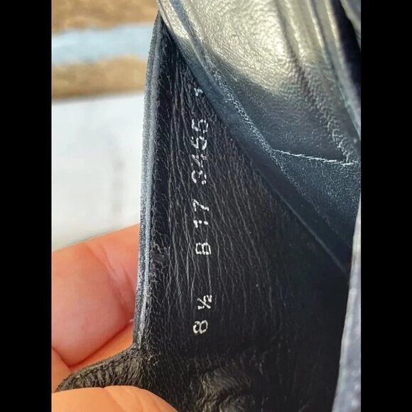 Robert Clergerie Paris Black Leather 3 1/2 Inch Wedge Platform Mules Size 7.5 - Picture 6 of 10